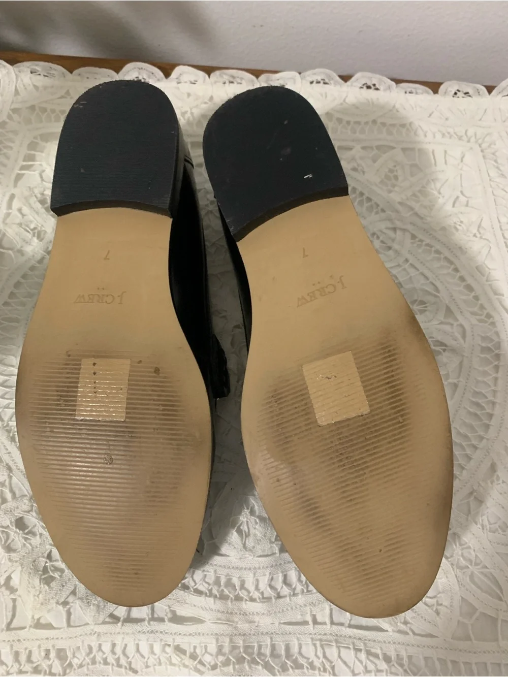 J. Crew Factory Women's Glossy Black Loafers with Gold Horsebit Accent Size 7